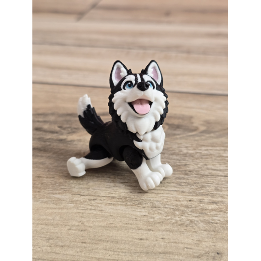 Figurka Husky z niebieskimi Oczami 3D - Druk3d fidget mixGadzet