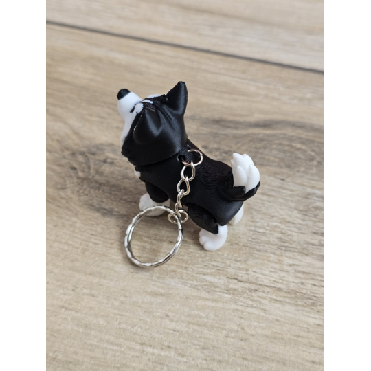 Breloczek Husky z niebieskimi Oczami 3D - Brelok Druk3d fidget Keychain