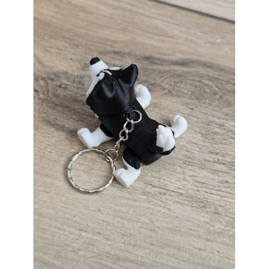 Breloczek Husky z niebieskimi Oczami 3D - Brelok Druk3d fidget Keychain