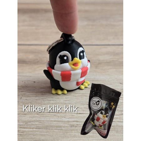 Breloczek Kliker klik klik Pingwina 3D - Brelok Druk3d fidget Keychain