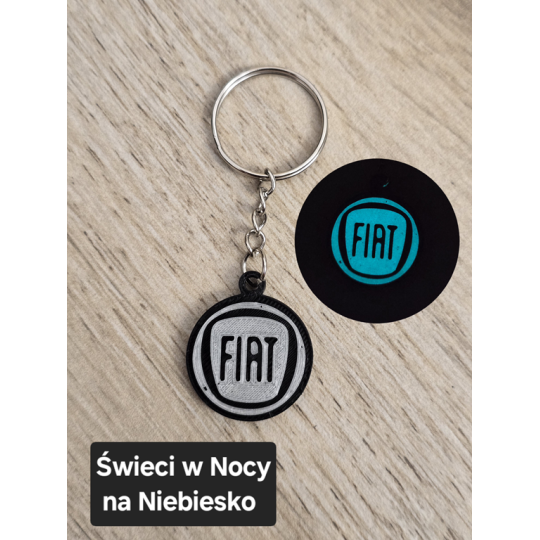 Breloczek Fiat - Świeci w Nocy! 3d -Druk3d fidget Keychain mixGadzet