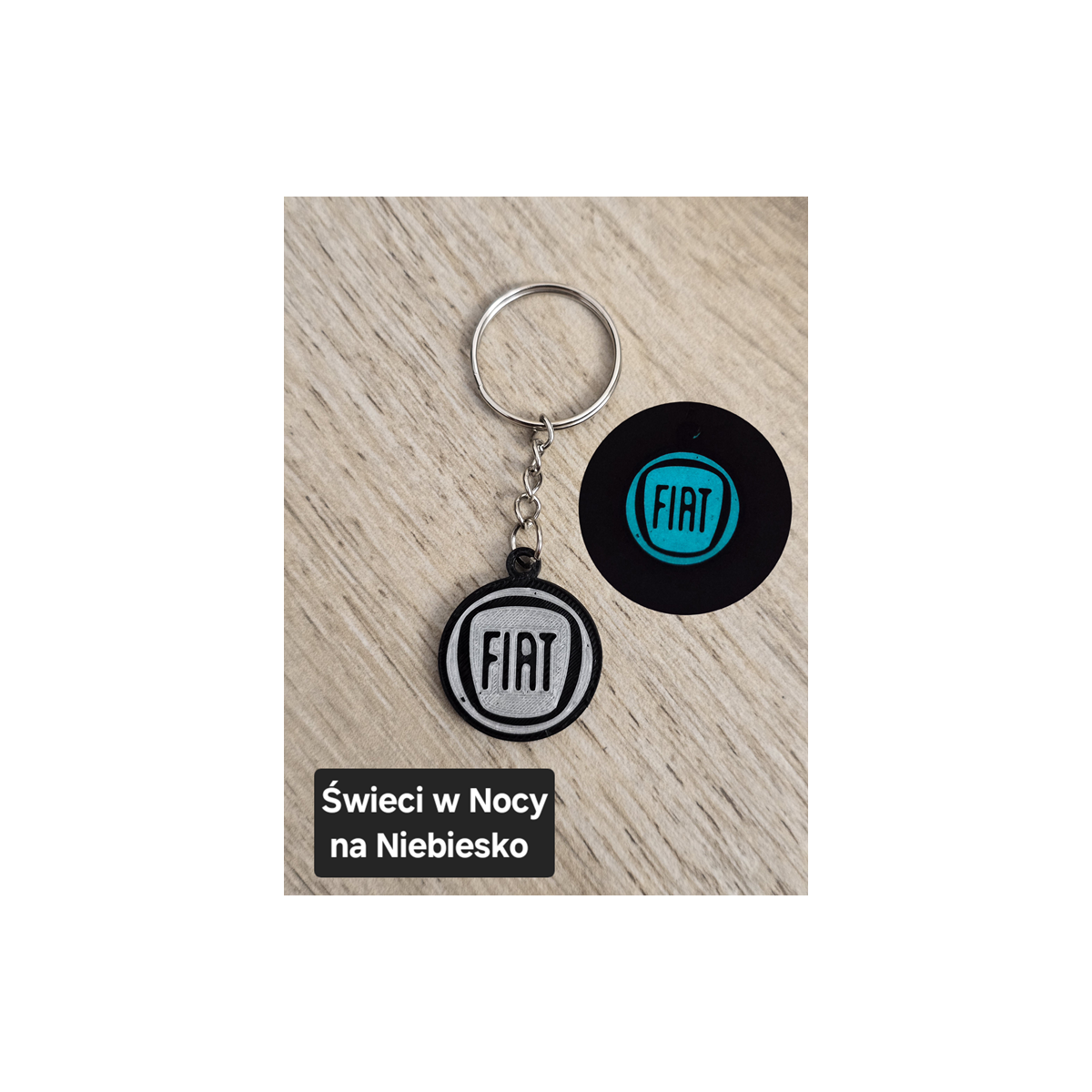Breloczek Fiat - Świeci w Nocy! 3d -Druk3d fidget Keychain mixGadzet