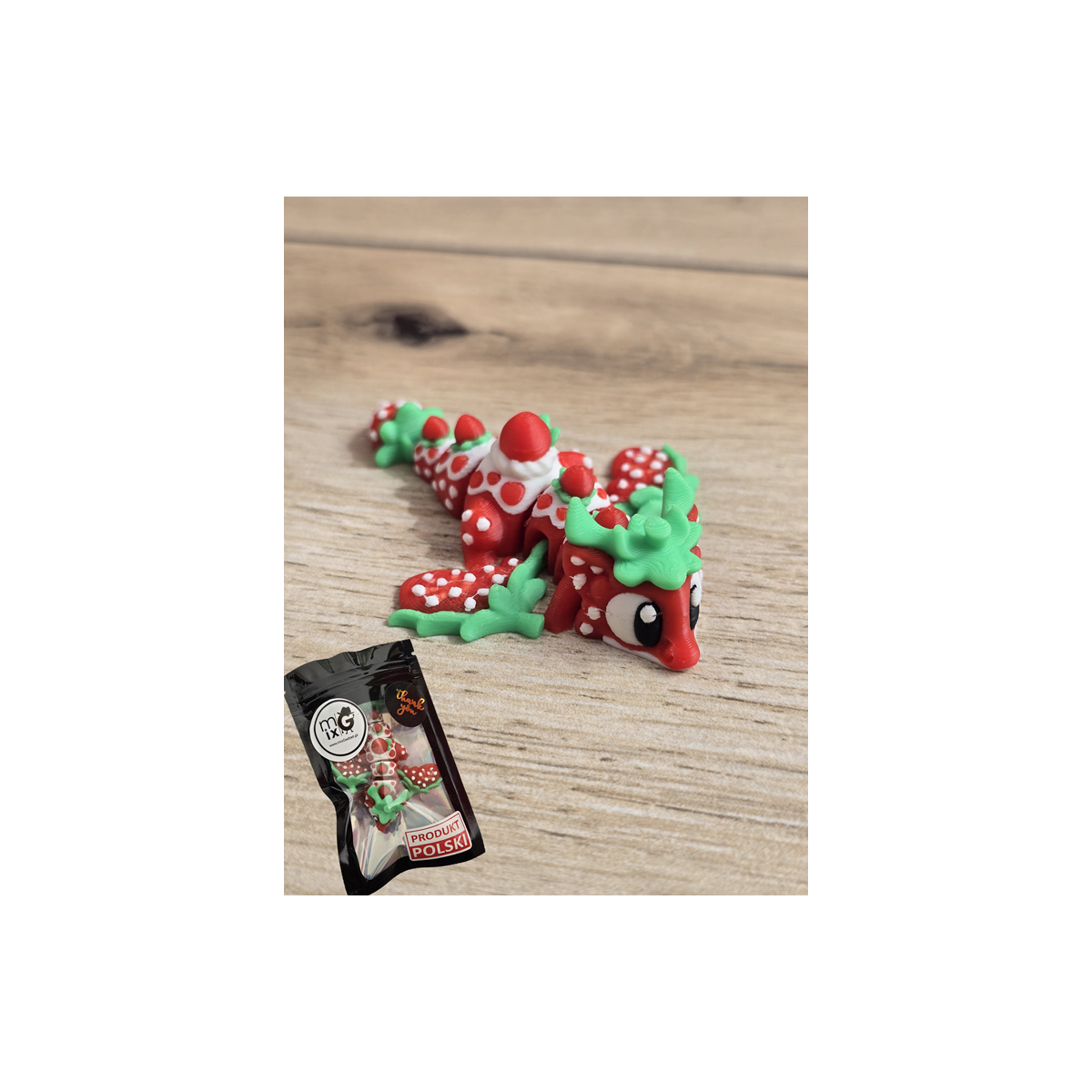 Mini Figurka Strawberry Dragon 3D - Druk3d fidget mixGadzet