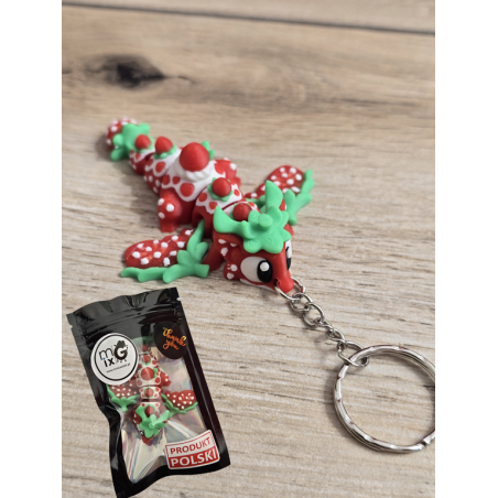 Breloczek Strawberry mini Dragon 3D - Brelok Druk3d fidget Keychain