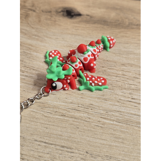 Breloczek Strawberry mini Dragon 3D - Brelok Druk3d fidget Keychain