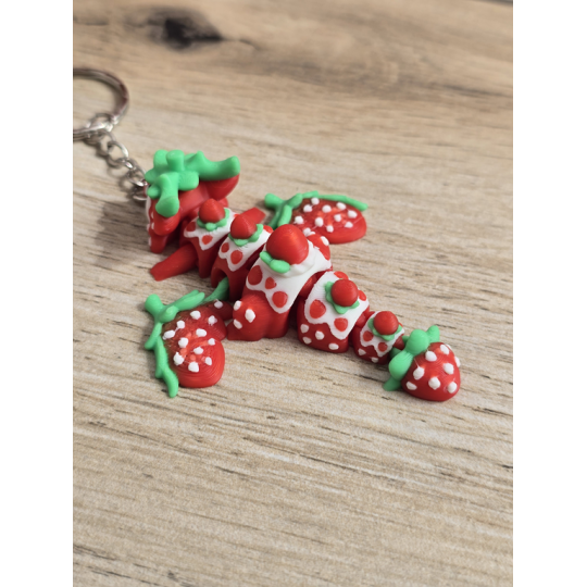 Breloczek Strawberry mini Dragon 3D - Brelok Druk3d fidget Keychain