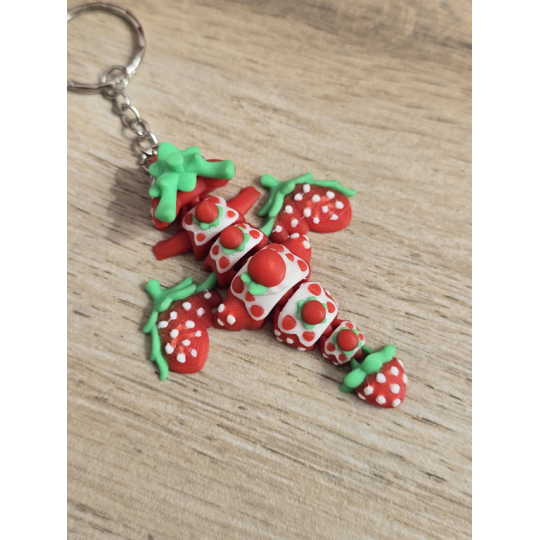 Breloczek Strawberry mini Dragon 3D - Brelok Druk3d fidget Keychain