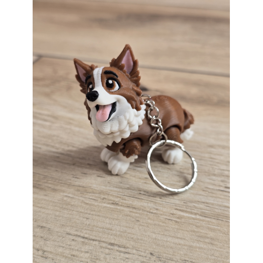 Breloczek Psa Border Collie 3D - Brelok Druk3d fidget Keychain