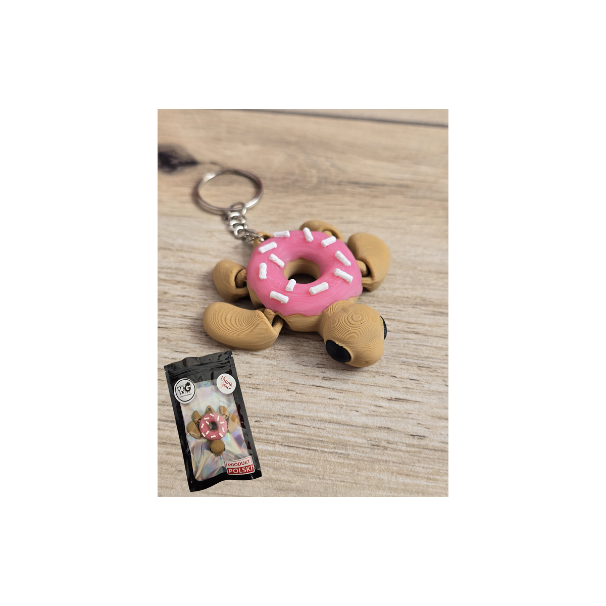 Breloczek Żółw Donut 3D - Brelok Druk3d fidget Keychain
