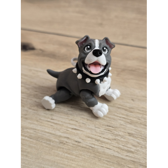 Figurka Psa Pitbulla z uszami 3D - Druk3d fidget mixGadzet