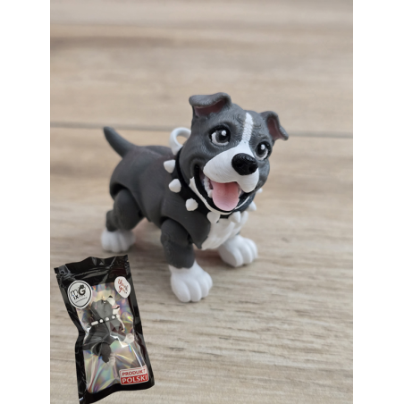Breloczek Psa Pitbulla z uszami 3D - Brelok Druk3d fidget Keychain