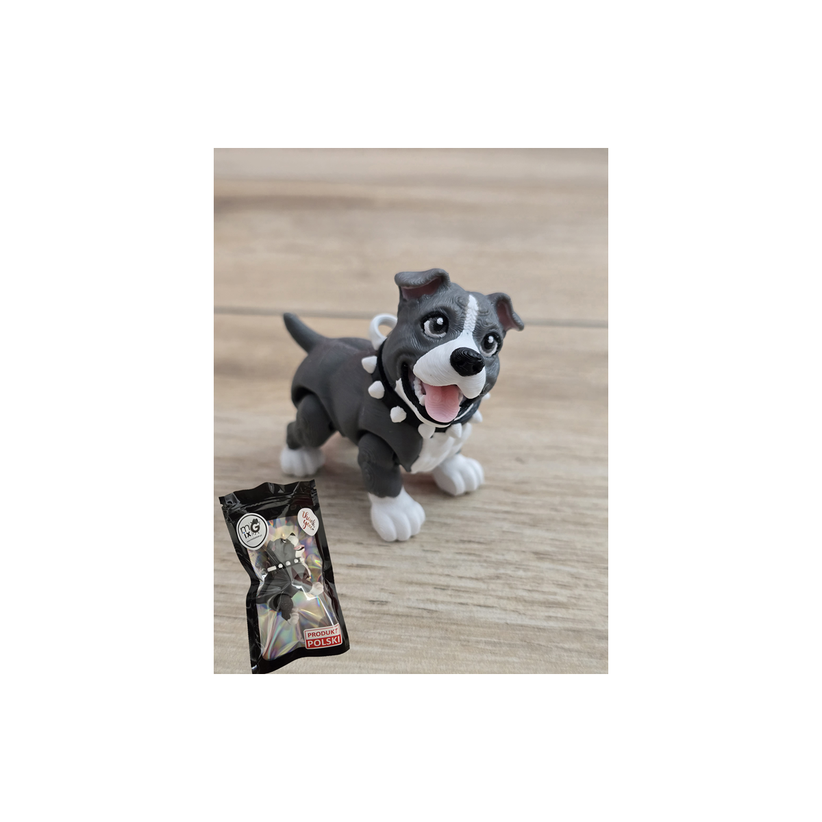 Breloczek Psa Pitbulla z uszami 3D - Brelok Druk3d fidget Keychain