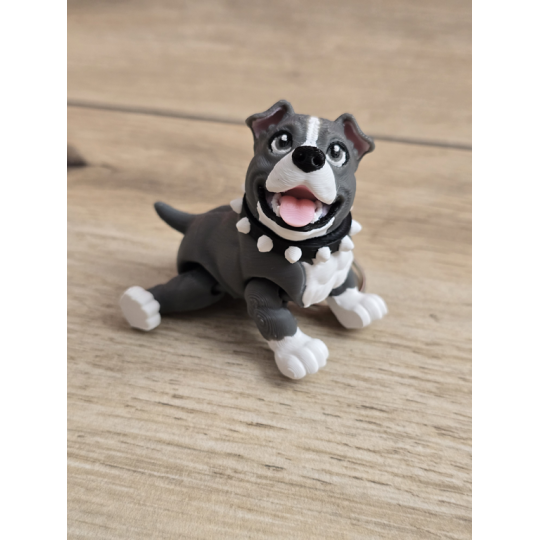 Breloczek Psa Pitbulla z uszami 3D - Brelok Druk3d fidget Keychain
