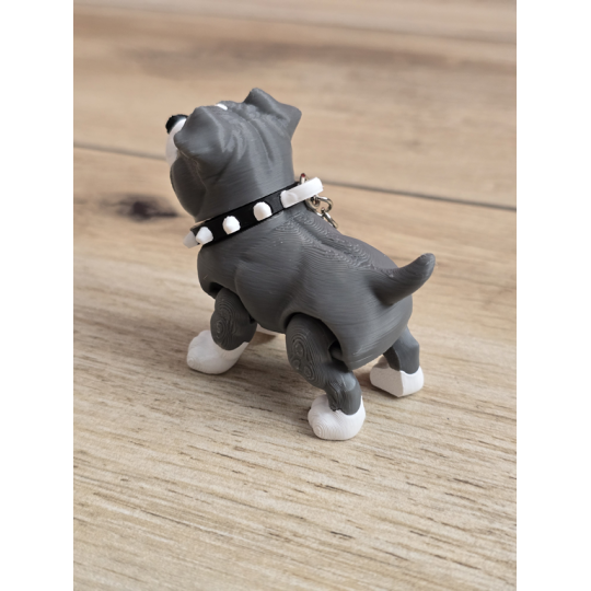 Breloczek Psa Pitbulla z uszami 3D - Brelok Druk3d fidget Keychain