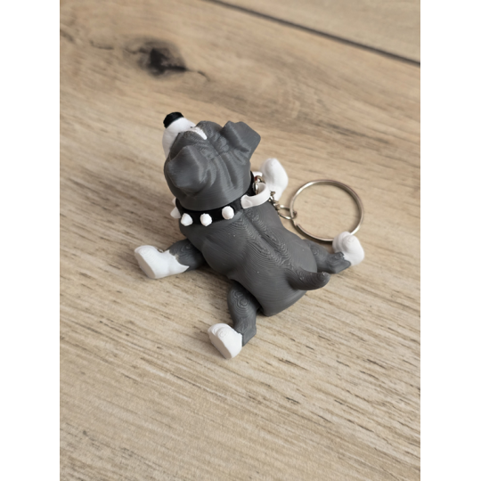 Breloczek Psa Pitbulla z uszami 3D - Brelok Druk3d fidget Keychain