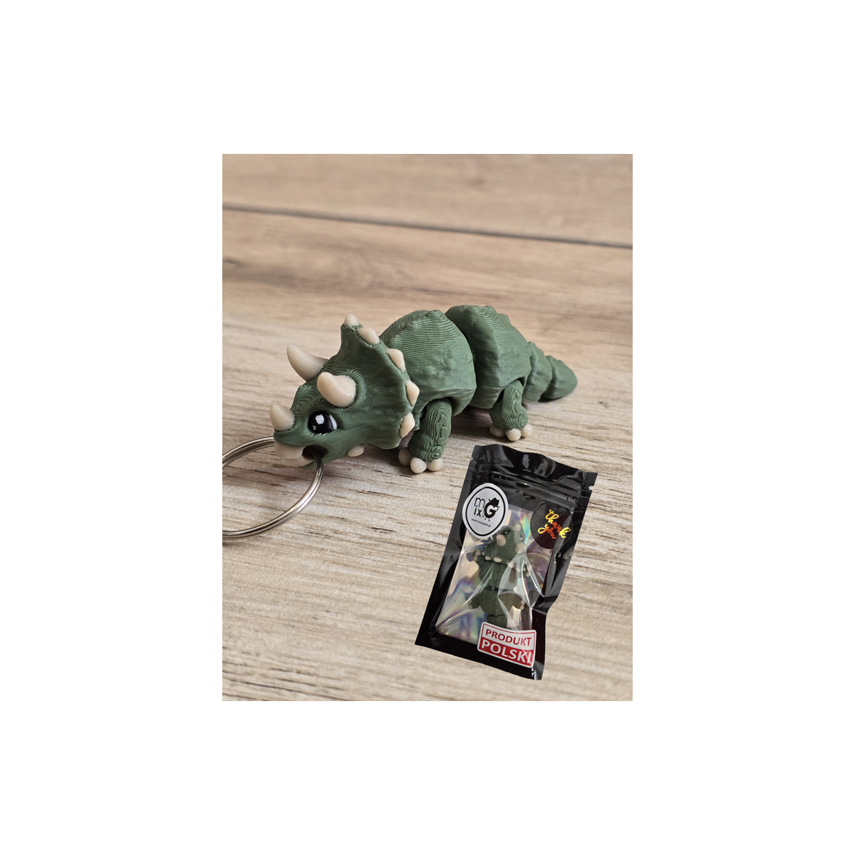 Breloczek Triceratops 3D - Brelok Druk3d fidget Keychain