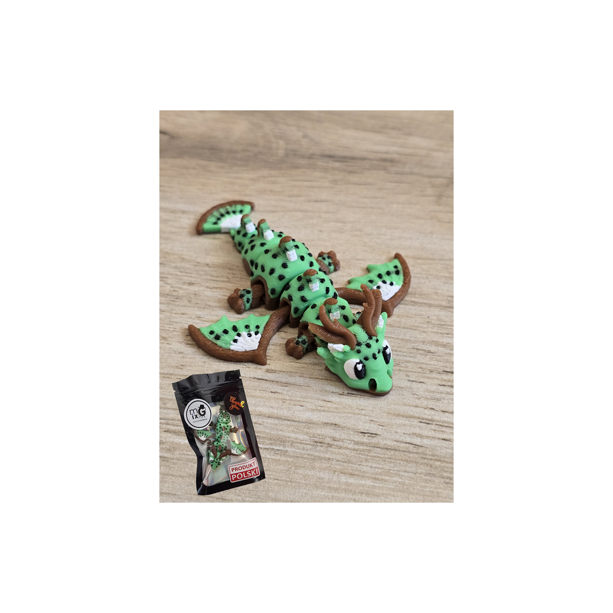 Mini Figurka Kiwi Dragon 3D - Druk3d fidget mixGadzet