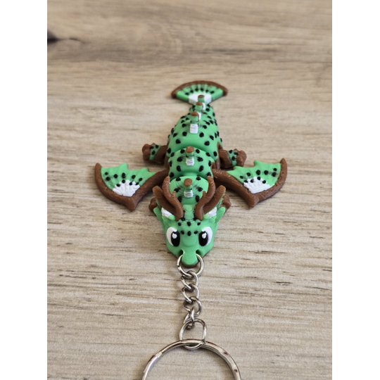 Breloczek Kiwi Dragon 3D - Brelok Druk3d fidget Keychain