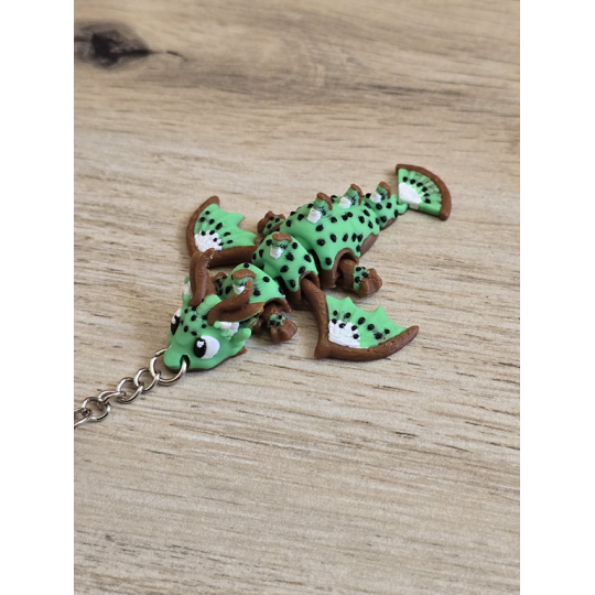 Breloczek Kiwi Dragon 3D - Brelok Druk3d fidget Keychain