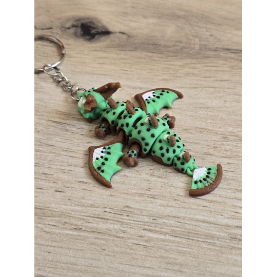 Breloczek Kiwi Dragon 3D - Brelok Druk3d fidget Keychain