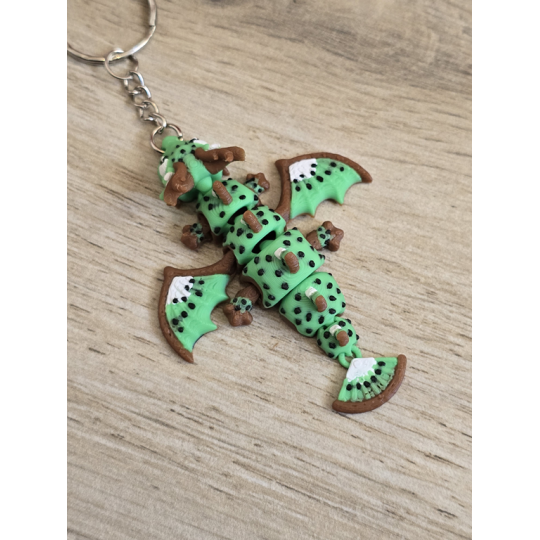 Breloczek Kiwi Dragon 3D - Brelok Druk3d fidget Keychain
