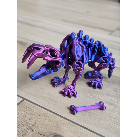 Szkielet Saber Tooth Tiger 20cm - 3D Kolekcjonerski Model - Dwukolorowy