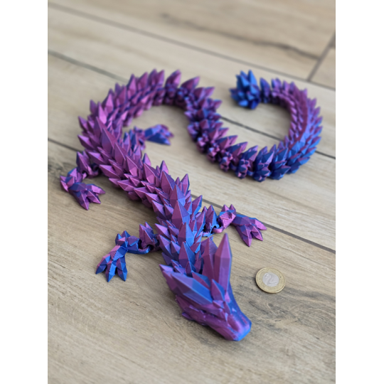 Gigant 67cm Dragon Crystal - figurka 3d Dwukolorowy Druk3d
