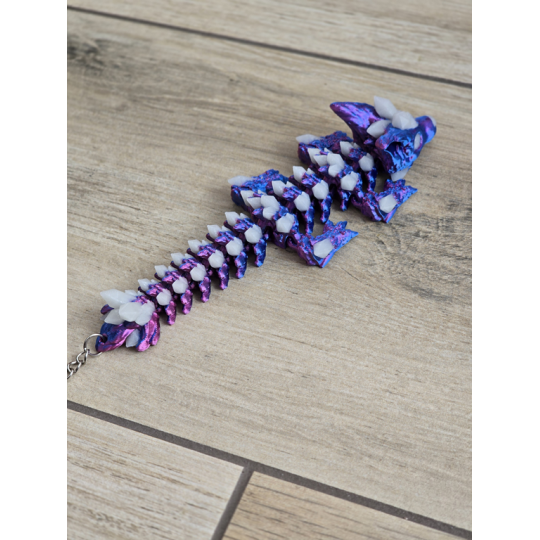 Wolf DragonCrystal 16cm - Ruchomy Brelok Świecący w Nocy - Druk 3D