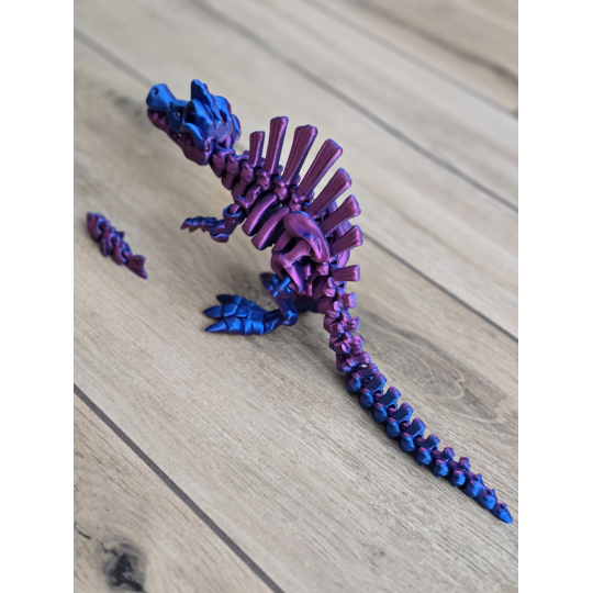 Szkielet Spinosaurus 30cm + rybka - Dekoracja Druk3d