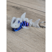 Breloczek Skeleton Shark + KeySpinner - Brelok Druk3d fidget Keychain
