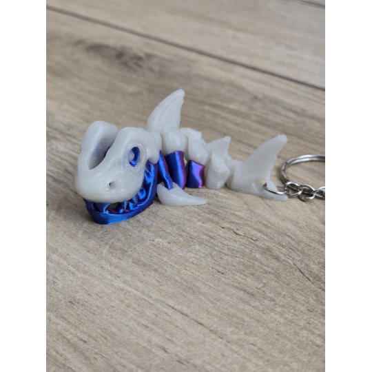Breloczek Skeleton Shark + KeySpinner - Brelok Druk3d fidget Keychain