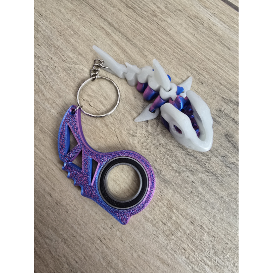 Breloczek Skeleton Shark + KeySpinner - Brelok Druk3d fidget Keychain