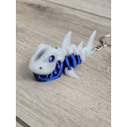 Breloczek Skeleton Shark + KeySpinner 3d - Brelok Druk3d fidget Keychain