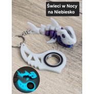 Breloczek Skeleton Shark + KeySpinner 3d - Brelok Druk3d fidget Keychain