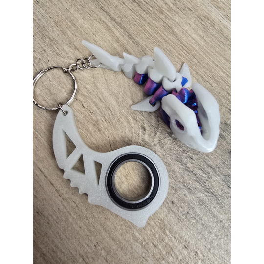 Breloczek Skeleton Shark + KeySpinner 3d - Brelok Druk3d fidget Keychain