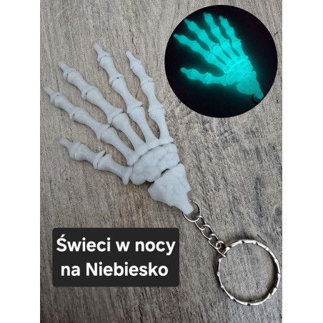 Świecący brelok szkieletowa dłoń - Druk 3D Keychain