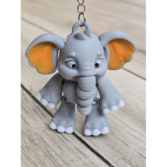 Uroczy Słonik 3D - Breloczek z Charakterem - Brelok Druk 3D Keychain