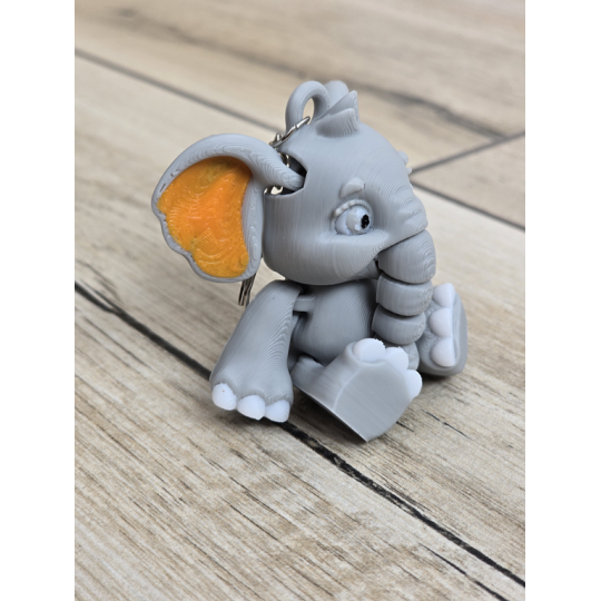 Uroczy Słonik 3D - Breloczek z Charakterem - Brelok Druk 3D Keychain