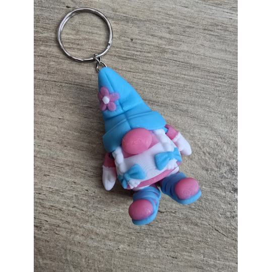 Gnom Girl 2w1 Brelok i magnes na lodówkę 3d - Brelok Druk3d fidget Keychain
