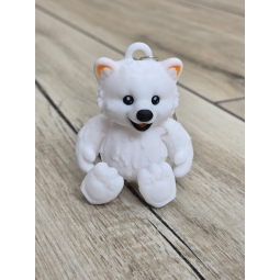 Uroczy Breloczek Biały Miś 3D - Brelok Druk3D Keychain