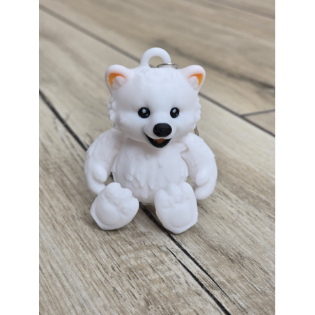 Uroczy Breloczek Biały Miś 3D - Brelok Druk3D Keychain