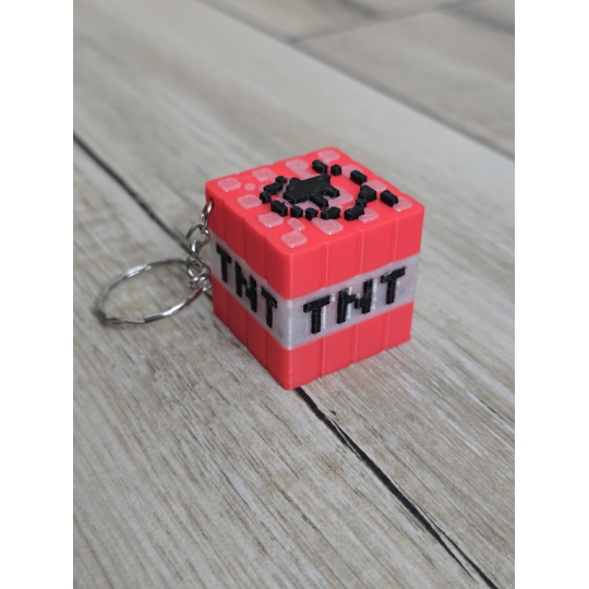 Brelok Minecraft TNT - Świeci w nocy! - Druk 3D Keychain mixGadzet