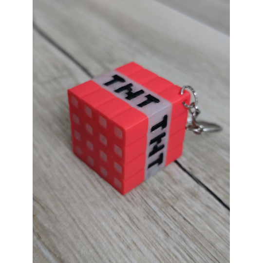 Brelok Minecraft TNT - Świeci w nocy! - Druk 3D Keychain mixGadzet