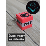 Brelok Minecraft TNT - Świeci w nocy! - Druk 3D Keychain mixGadzet