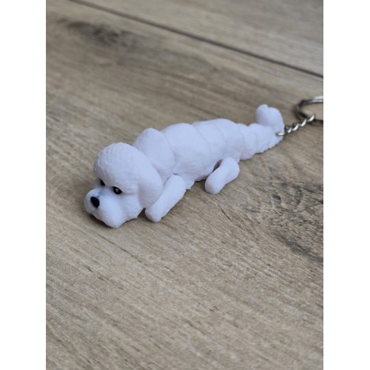 Breloczek Bichon Frise 3d - Seria Psów Brelok Druk3d fidget Keychain