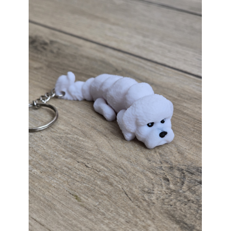Breloczek Bichon Frise 3d - Seria Psów Brelok Druk3d fidget Keychain