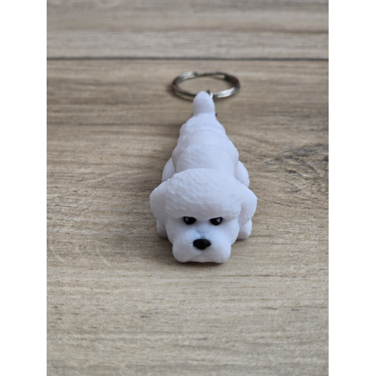 Breloczek Bichon Frise 3d - Seria Psów Brelok Druk3d fidget Keychain