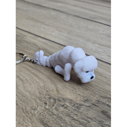 Breloczek Bichon Frise 3d - Seria Psów Brelok Druk3d fidget Keychain