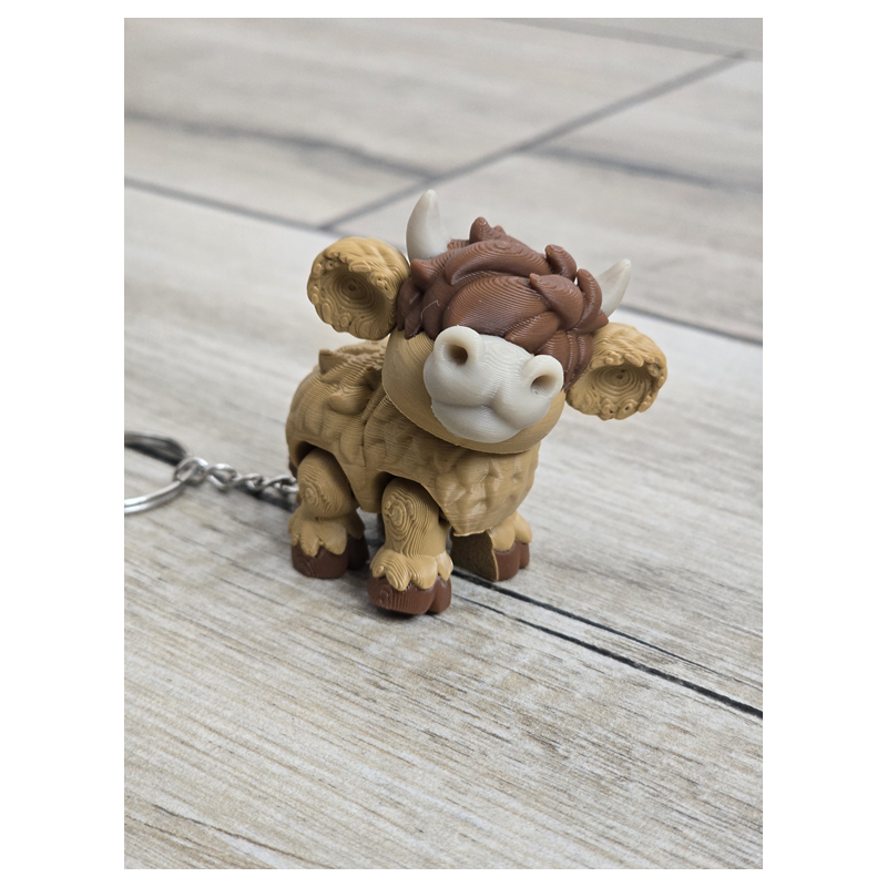 Breloczek z Uroczą Krową Highland 3D - Brelok Druk3d fidget Keychain