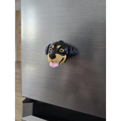 Uroczy Rottweiler Brelok i Magnes na Lodówkę 2w1 3D - Druk3d Keychain